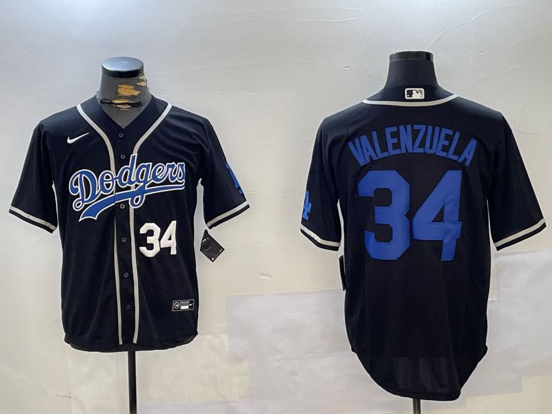 Men Los Angeles Dodgers #34 Valenzuela Black Game 2024 Nike MLB Jersey style 11202->los angeles dodgers->MLB Jersey